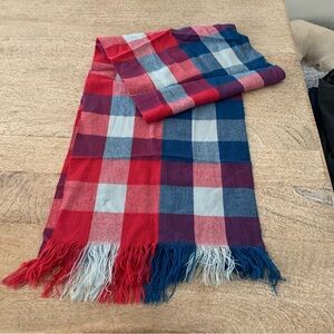 Urban Outfitters Red and Blue Plaid Scarf